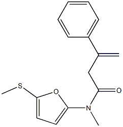 Benzenepropanamide,  N-methyl--bta--methylene-N-[5-(methylthio)-2-furanyl]- Struktur