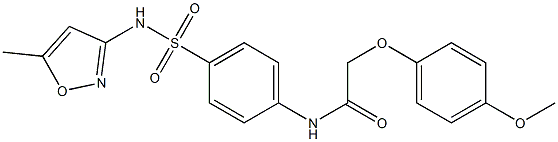 2-(4-methoxyphenoxy)-N-(4-{[(5-methyl-3-isoxazolyl)amino]sulfonyl}phenyl)acetamide Struktur