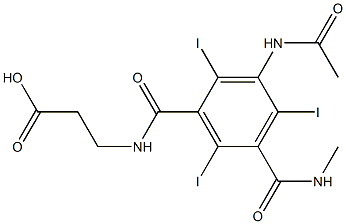 N-[3-(Acetylamino)-2,4,6-triiodo-5-(methylaminocarbonyl)benzoyl]-β-alanine Struktur