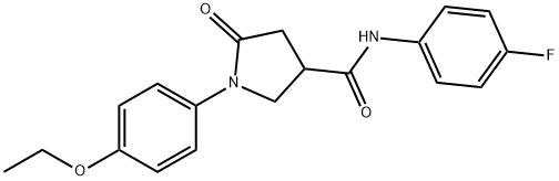 1-(4-ethoxyphenyl)-N-(4-fluorophenyl)-5-oxo-3-pyrrolidinecarboxamide Struktur