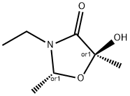 4-Oxazolidinone, 3-ethyl-5-hydroxy-2,5-dimethyl-, (2R,5S)-rel- (9CI) Struktur