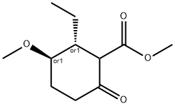 Cyclohexanecarboxylic acid, 2-ethyl-3-methoxy-6-oxo-, methyl ester, (2R,3R)-rel- (9CI) Struktur