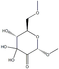 alpha-D-erythro-Hexopyranoside-2,3-diulose, methyl 6-O-methyl-, 3-hydrate (9CI) Struktur