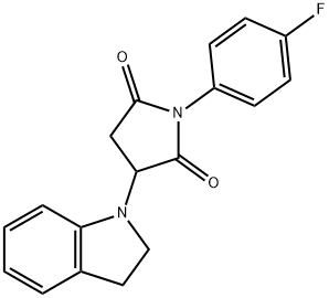 3-(2,3-dihydro-1H-indol-1-yl)-1-(4-fluorophenyl)pyrrolidine-2,5-dione Struktur