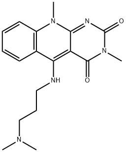 5-[[3-Dimethylamino)propyl]amino]-3,10-dimethylpyrimido[4,5-b]quinoline-2,4(3H,10H)-dionedihydrochloride Struktur