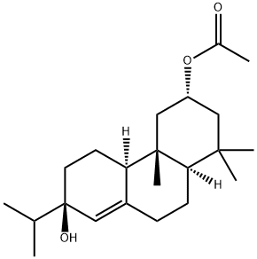 (5β,9β,10α,13R)-2β-Acetoxyabiet-8(14)-en-13-ol Struktur