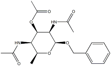 Phenylmethyl 3-O-acetyl-2,4-bis(acetylamino)-2,4,6-trideoxy-β-L-talopyranoside Struktur