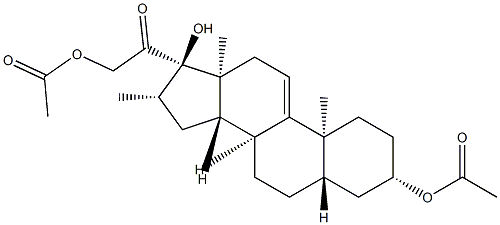 16 beta-methyl-5 alpha-delta 9(11)-pregnene-3 beta,17 alpha,21-triol-20-one-3 beta,21-diacetate Struktur