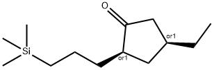 Cyclopentanone, 4-ethyl-2-[3-(trimethylsilyl)propyl]-, (2R,4S)-rel- (9CI) Structure