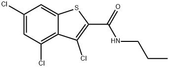 3,4,6-trichloro-N-propyl-1-benzothiophene-2-carboxamide Struktur