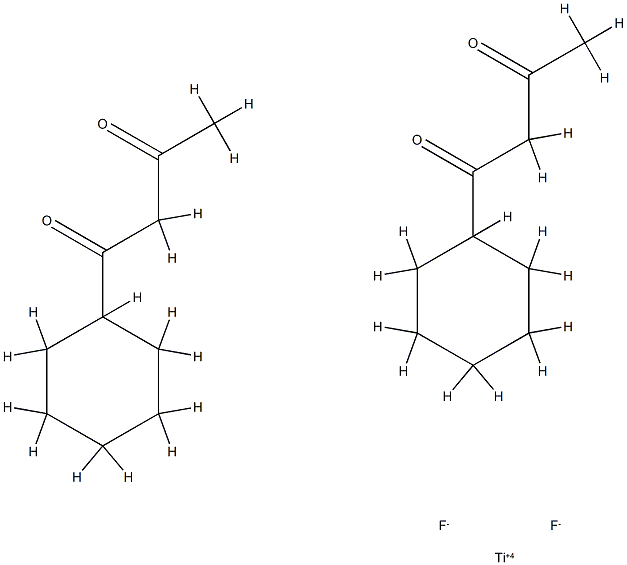 difluorobis(1-phenyl-1,3-butanedionato)titanium (IV) Struktur