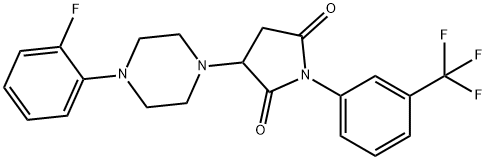 3-[4-(2-fluorophenyl)piperazin-1-yl]-1-[3-(trifluoromethyl)phenyl]pyrrolidine-2,5-dione Struktur