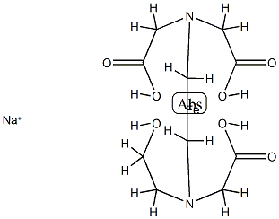 sodium [N-[2-[bis(carboxymethyl)amino]ethyl]-N-(2-hydroxyethyl)glycinato(4-)]ferrate(1-) Struktur