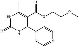 5-Pyrimidinecarboxylicacid,1,2,3,4-tetrahydro-6-methyl-2-oxo-4-(4-pyridinyl)-,2-methoxyethylester(9CI) Struktur