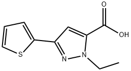 1H-Pyrazole-5-carboxylicacid,1-ethyl-3-(2-thienyl)-(9CI) Struktur