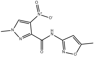 1H-Pyrazole-3-carboxamide,1-methyl-N-(5-methyl-3-isoxazolyl)-4-nitro-(9CI) Struktur