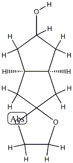 (3aR,5r,6aS)-3-hydroxy-7,7-(ethylidene acetal)bicyclo[3.3.0]octane Struktur