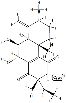 (1S,2S,3'R,4'bS,7'R,9'S,10'S)-4'b,5',6',7',8',8'aβ,9',10'-Octahydro-3',9',10'-trihydroxy-2,4'b,7'-trimethyl-8'-methylenespiro[cyclopropane-1,2'(1'H)-phenanthrene]-1',4'(3'H)-dione Struktur