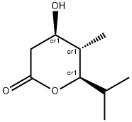 2H-Pyran-2-one,tetrahydro-4-hydroxy-5-methyl-6-(1-methylethyl)-,(4R,5S,6R)-rel-(9CI) Struktur