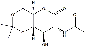 2-Acetylamino-2-deoxy-4-O,6-O-isopropylidene-D-gluconic acid δ-lactone Struktur