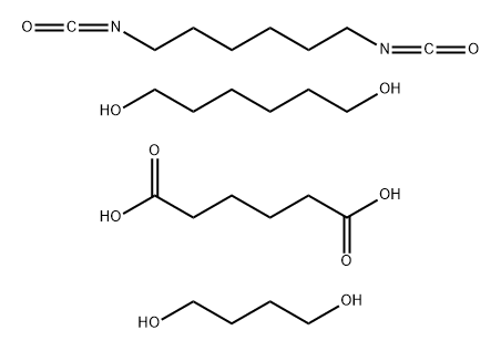 Hexanedioic acid, polymer with 1,4-butanediol, 1,6-diisocyanatohexane and 1,6-hexanediol Struktur