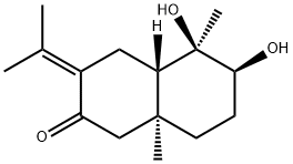 (4aR)-Decahydro-5α,6α-dihydroxy-5,8aβ-dimethyl-3-isopropylidenenaphthalen-2-one Struktur