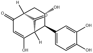 (1R,5S)-6α-(3,4-Dihydroxyphenyl)-4,7β-dihydroxybicyclo[3.3.1]non-3-ene-2,9-dione Struktur