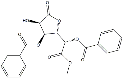 3-O,5-O-Dibenzoyl-6-deoxy-6-methoxy-6-oxo-D-allo-hexonic acid 1,4-lactone Struktur