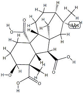 2β,8α-Dihydroxy-1β,8β-dimethylgibbane-1α,4aα,10β-tricarboxylic acid Struktur