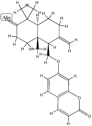 (-)-7-[[[(1R,4aβ)-Decahydro-5,5,8aα-trimethyl-2-methylene-6-oxonaphthalene]-1α-yl]methoxy]-2H-1-benzopyran-2-one Struktur