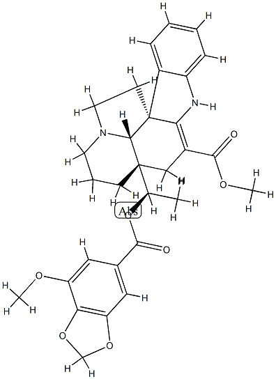 (12R,19α,20R)-2,3-Didehydro-20-[[(7-methoxy-1,3-benzodioxol-5α-yl)carbonyl]oxy]aspidospermidine-3-carboxylic acid methyl ester Struktur