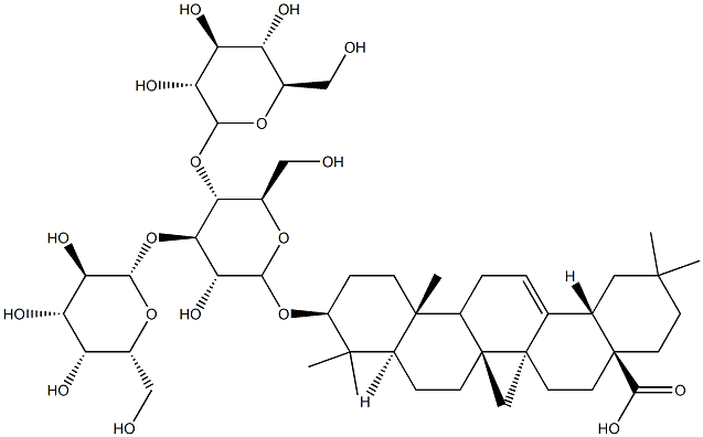 3α-[[4-O-β-D-Glucopyranosyl-3-O-β-D-galactopyranosyl-β-D-glucopyranosyl]oxy]olean-12-en-28-oic acid Struktur