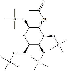 2-Acetylamino-1-O,3-O,4-O,6-O-tetrakis(trimethylsilyl)-2-deoxy-β-D-galactopyranose Struktur