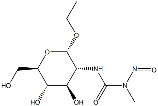 Ethyl 2-deoxy-2-(3-methyl-3-nitrosoureido)-α-D-glucopyranoside Struktur