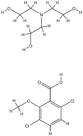 Benzoic acid, 3,6-dichloro-2-methoxy-, compd. with 2,2,2-nitrilotrisethanol (1:1) Struktur