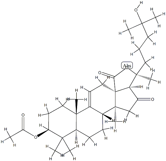 3β-(Acetyloxy)-20,25-dihydroxy-16-oxo-5α-lanost-9(11)-en-18-oic acid 18,20-lactone Struktur