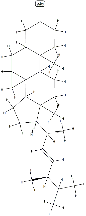 (22E)-3',7β-Dihydrocycloprop[7,8]-5α-ergost-22-en-3-one Struktur