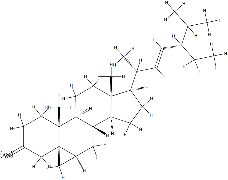 (5β,22E)-3',6α-Dihydrocyclopropa[5,6]stigmast-22-en-3-one Struktur