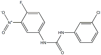 N-(3-chlorophenyl)-N'-{4-fluoro-3-nitrophenyl}urea Struktur