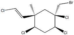 (1R)-1β,2β,4β-Trichloro-5β-[(E)-2-chlorovinyl]-1-(bromomethyl)-5-methylcyclohexane Struktur