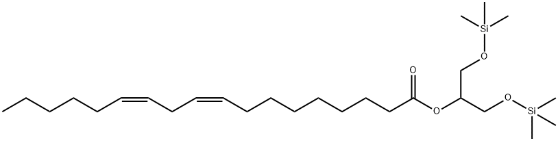 (9Z,12Z)-9,12-Octadecadienoic acid 2-trimethylsilyloxy-1-[(trimethylsilyloxy)methyl]ethyl ester Struktur