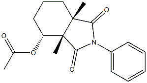 (3aS)-4α-(Acetyloxy)-3a,4,5,6,7,7a-hexahydro-3aβ,7aβ-dimethyl-2-phenyl-1H-isoindole-1,3(2H)-dione Struktur