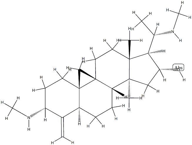 (20S)-14-Methyl-3α,20-bis(methylamino)-4-methylene-9β,19-cyclo-5α-pregnan-16α-ol Struktur