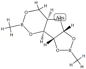 1-O,2-O-(Methylboranediyl)-3-O,5-O-(methylboranediyl)-α-D-xylofuranose Struktur