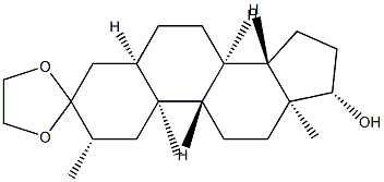 17β-Hydroxy-2β-methyl-5β-androstan-3-one ethylene acetal Struktur