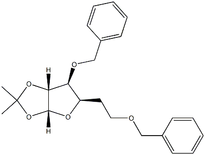 3-O,5-O-Dibenzyl-1-O,2-O-isopropylidene-6-deoxy-α-D-glucofuranose Struktur