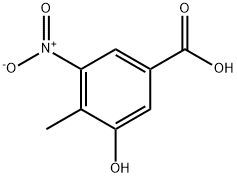 3-Hydroxy-4-methyl-5-nitrobenzoic acid Struktur