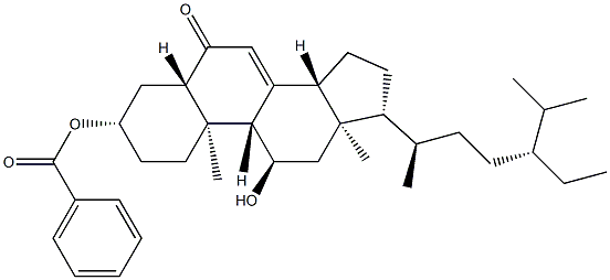 3β-Benzoyloxy-11α-hydroxy-5α-stigmast-7-en-6-one Struktur