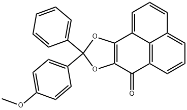 9-(4-Methoxyphenyl)-9-phenyl-7H-phenaleno[1,2-d][1,3]dioxol-7-one Struktur