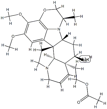 (4β)-25-Acetyl-6,7-didehydro-15,16-dimethoxy-22α-methyl-4,25-secoobscurinervan-4-ol Struktur